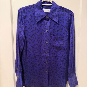 Equipment Femme Purple Shirt with Black Floral Design